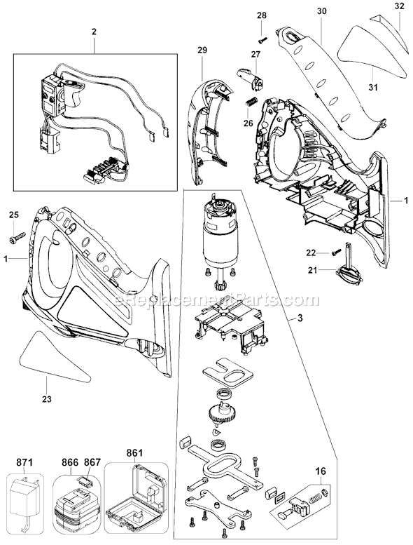 Page A Diagram and Parts List for BDPHS180G Type 1 Black and Decker Jig Saw